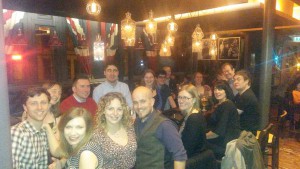 Whole team at LKT Christmas night out | German to English translation