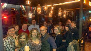 Whole team at LKT Christmas night out | German to English translation