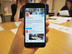 Close-up of a smartphone with LKT website | Certified expert translators